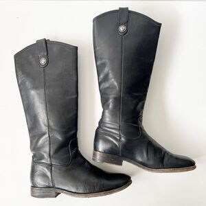 Frye‎ Knee High Riding Biker Boots Tall Equestrian Moto Western Black Size 6.5 B